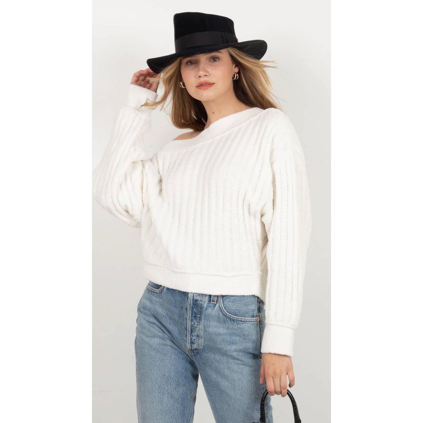 Free People Cabin Fever Pullover Sweater in White Size Small