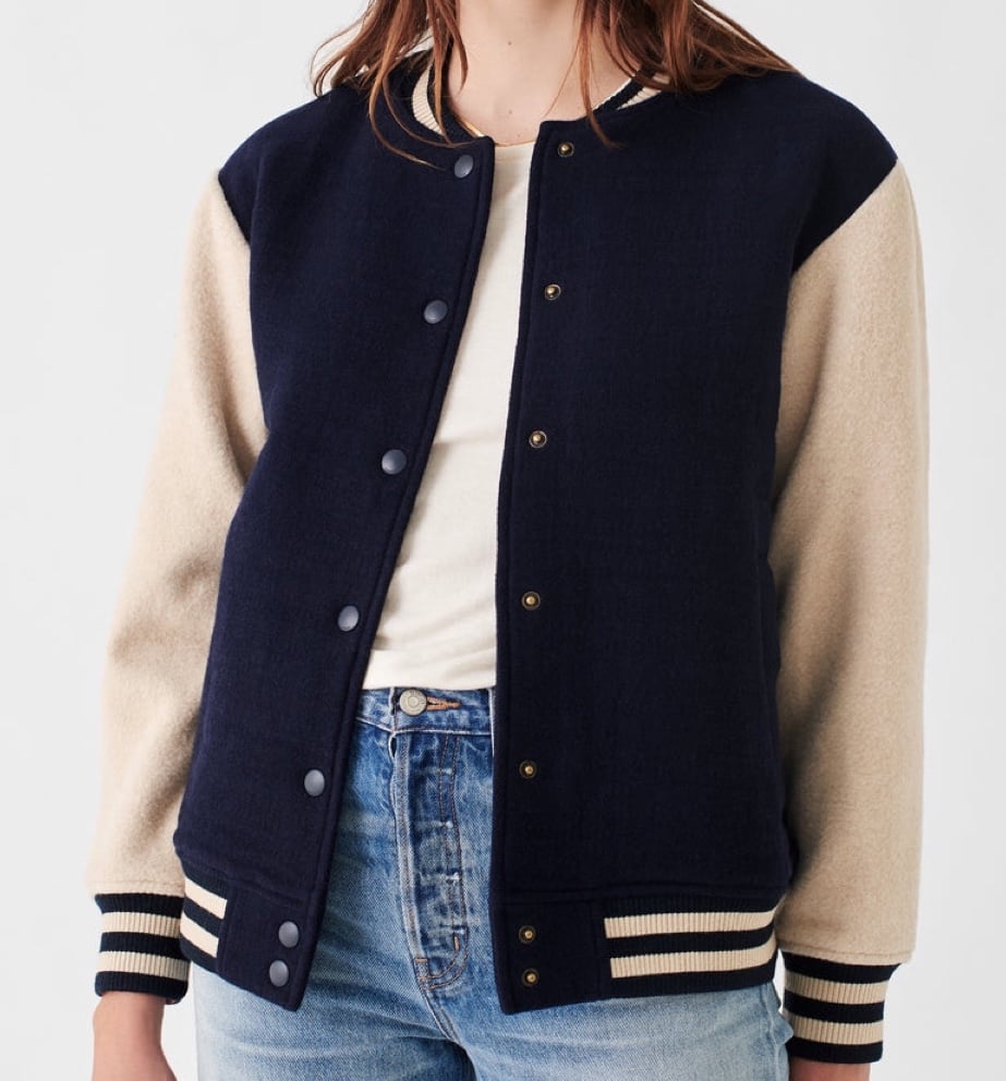 Faherty Women’s Varsity jacket Size Small Wool blend NWT