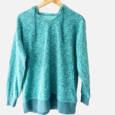 Athleta Sundown Alliance Hoodie Sweatshirt Aqua Blue Teal Pullover Size XS