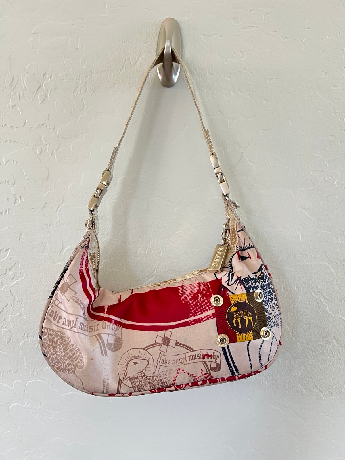 L.A.M.B. Gwen Stefani X LeSportsac Tattoo Hobo Purse Y2K 2000s Vintage