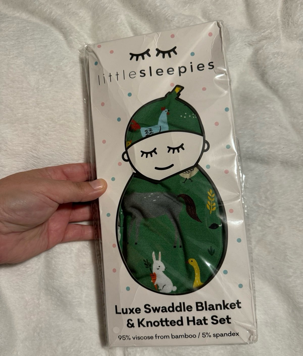 Little Sleepies Swaddle Green Farm Animals