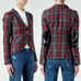 Smythe 795 Plaid Single-Breasted Wool Blazer Size 8