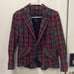 Smythe 795 Plaid Single-Breasted Wool Blazer Size 8
