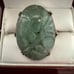 9k solid yellow gold and jade ring vintage