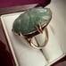 9k solid yellow gold and jade ring vintage