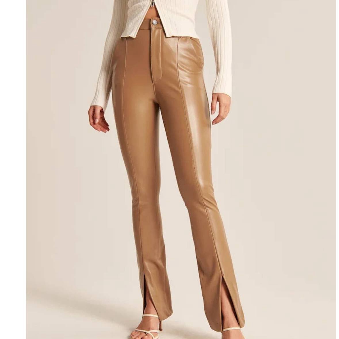 Abercrombie split hem leather pants