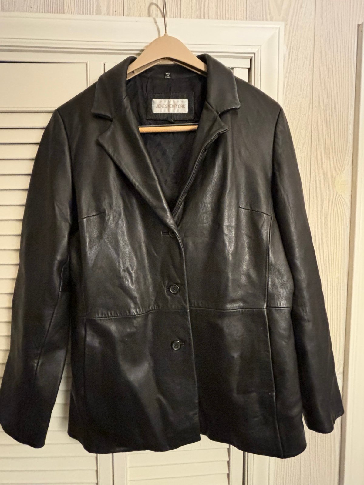 LEATHER COAT *VINTAGE* JONES NEW YORK