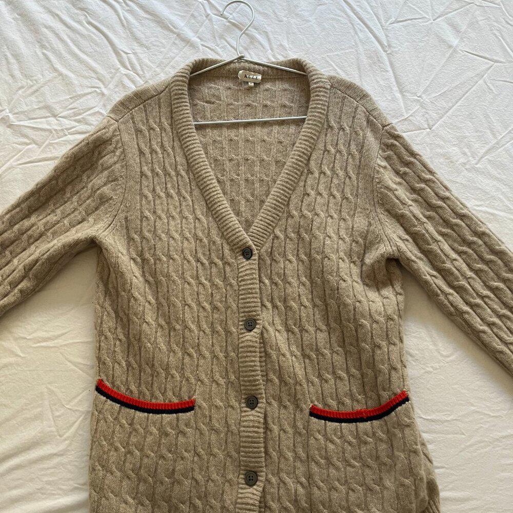 Kule Oatmeal Schoolboy Cashmere Cable-Knit Med