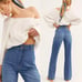 We The Free Wide Leg Frayed Hem Mindy Rigid Flares High Rise Denim Jean Sz 26
