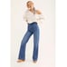 We The Free Wide Leg Frayed Hem Mindy Rigid Flares High Rise Denim Jean Sz 26