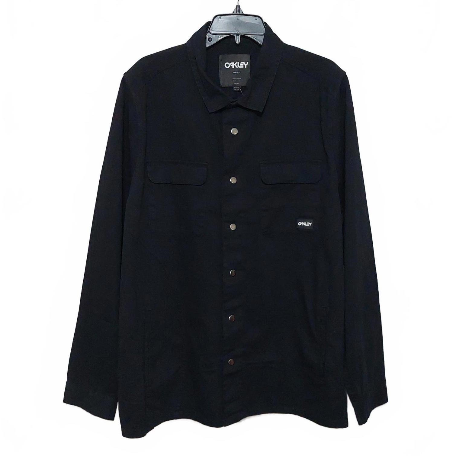 OAKLEY LONG WEEKEND SNAP UP BLACK SHIRT JACKET MENS XL NWT