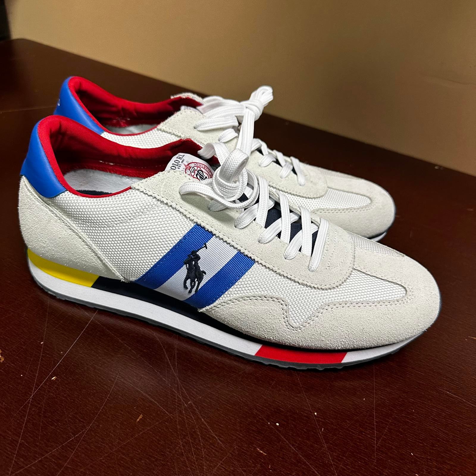 Polo Ralph Lauren Colorblock Train 85 Retro Sneakers Suede Men's Size 12