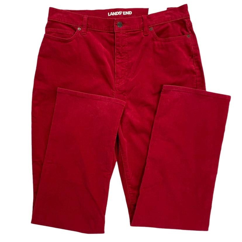 Lands’ End Corduroy Highrise Straight Pants 14 NWT