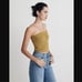 Madewell Citrus Lime Green Poplin Smocked Halter Crop Top L