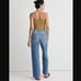 Madewell Citrus Lime Green Poplin Smocked Halter Crop Top L
