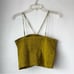 Madewell Citrus Lime Green Poplin Smocked Halter Crop Top L