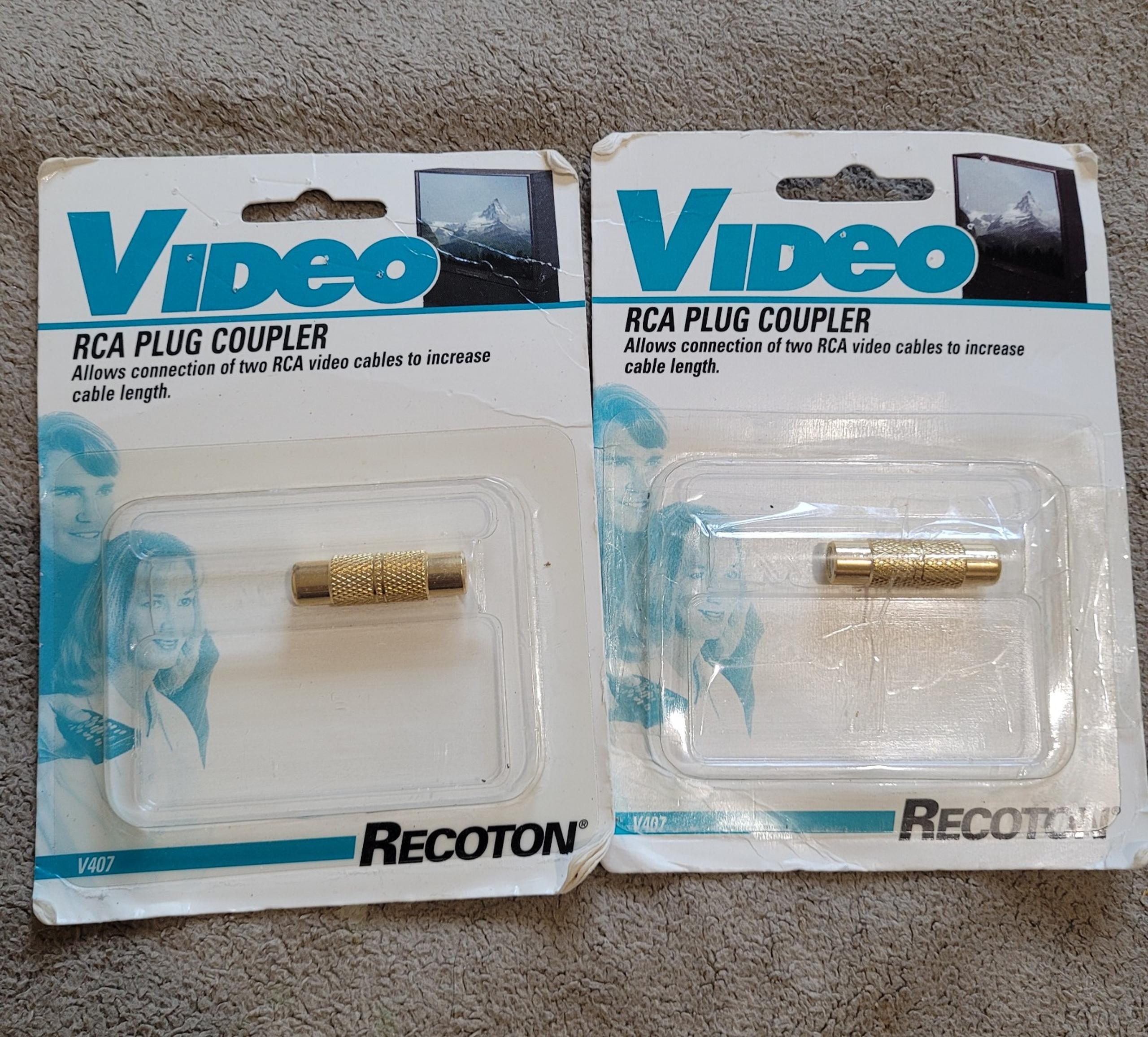 Recoton Video RCA Plug Coupler V407 - 2Pack