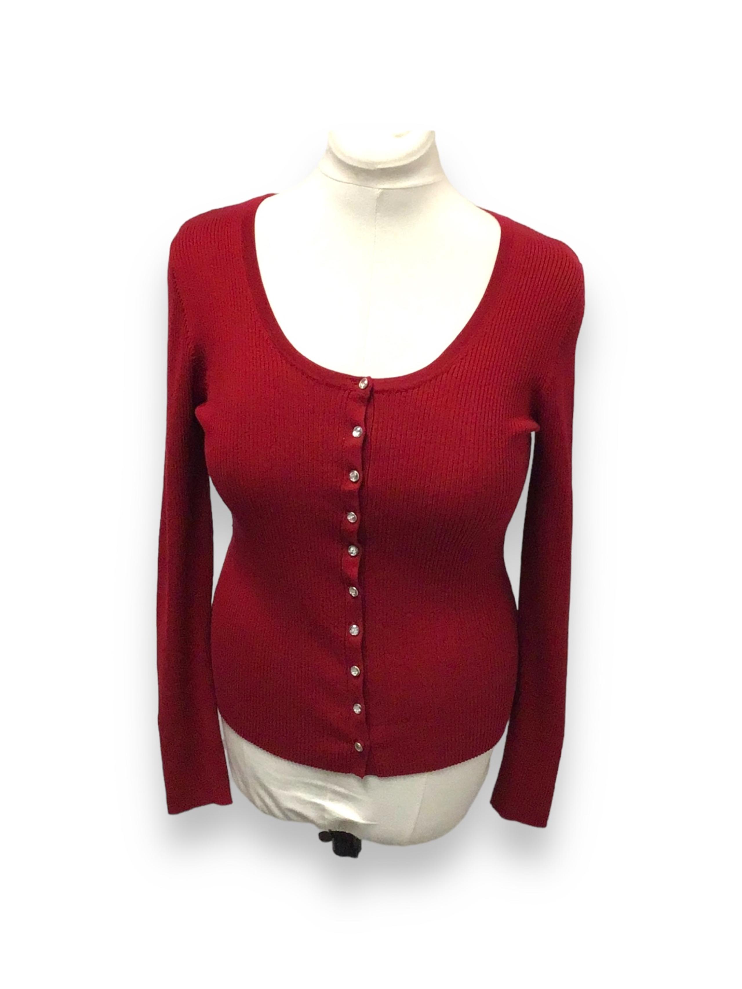 Josephine Chaus Womens Button Down Ribbed Silk Blend Sweater Cardigan, size LP