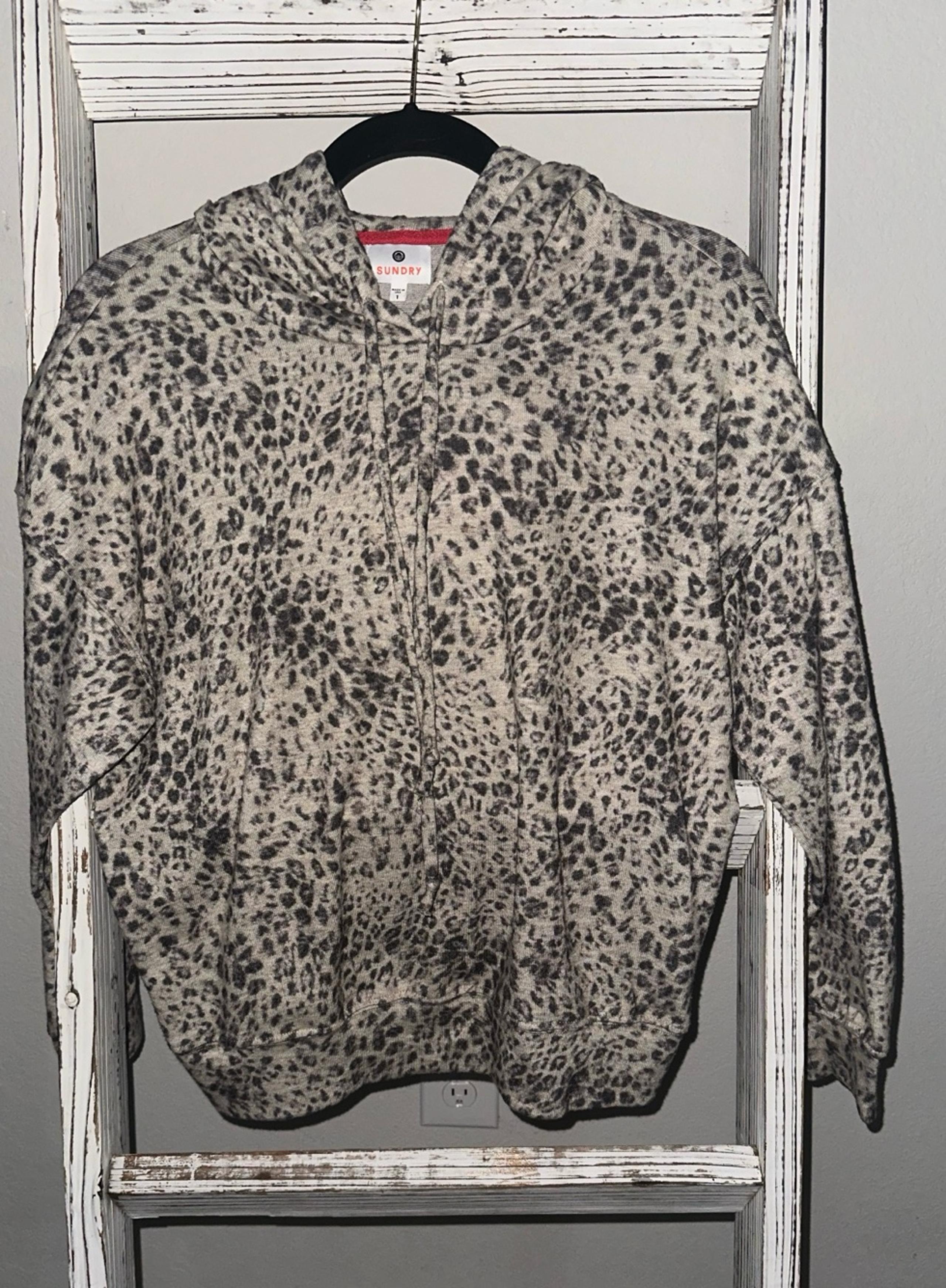 Sundry Leopard Print Hoodie – Super Soft & Cozy