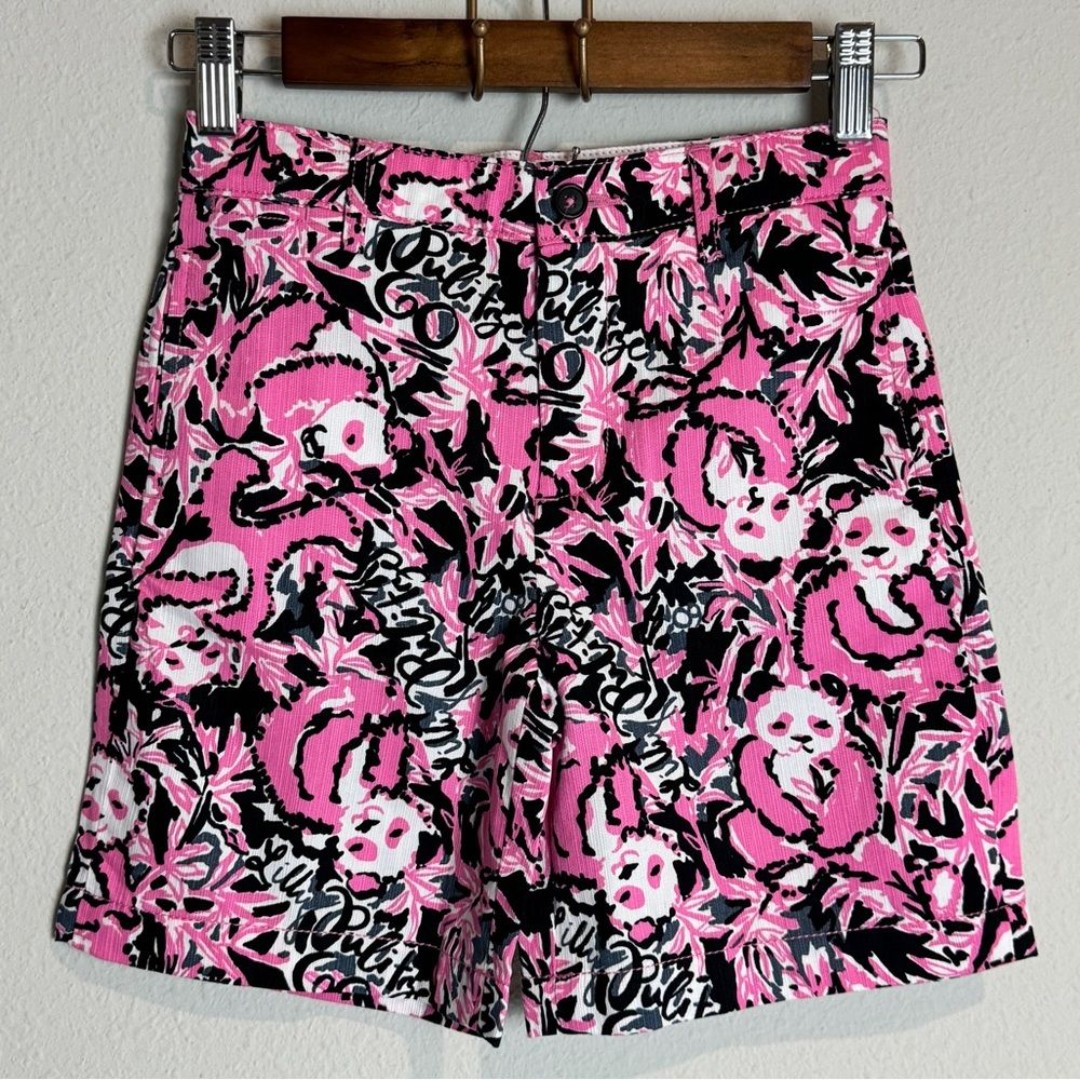 Lilly Pulitzer Hangin With My Boo Panda Beaumont Shorts 6 NWT