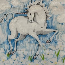 80s Unicorn Fitted Sheet