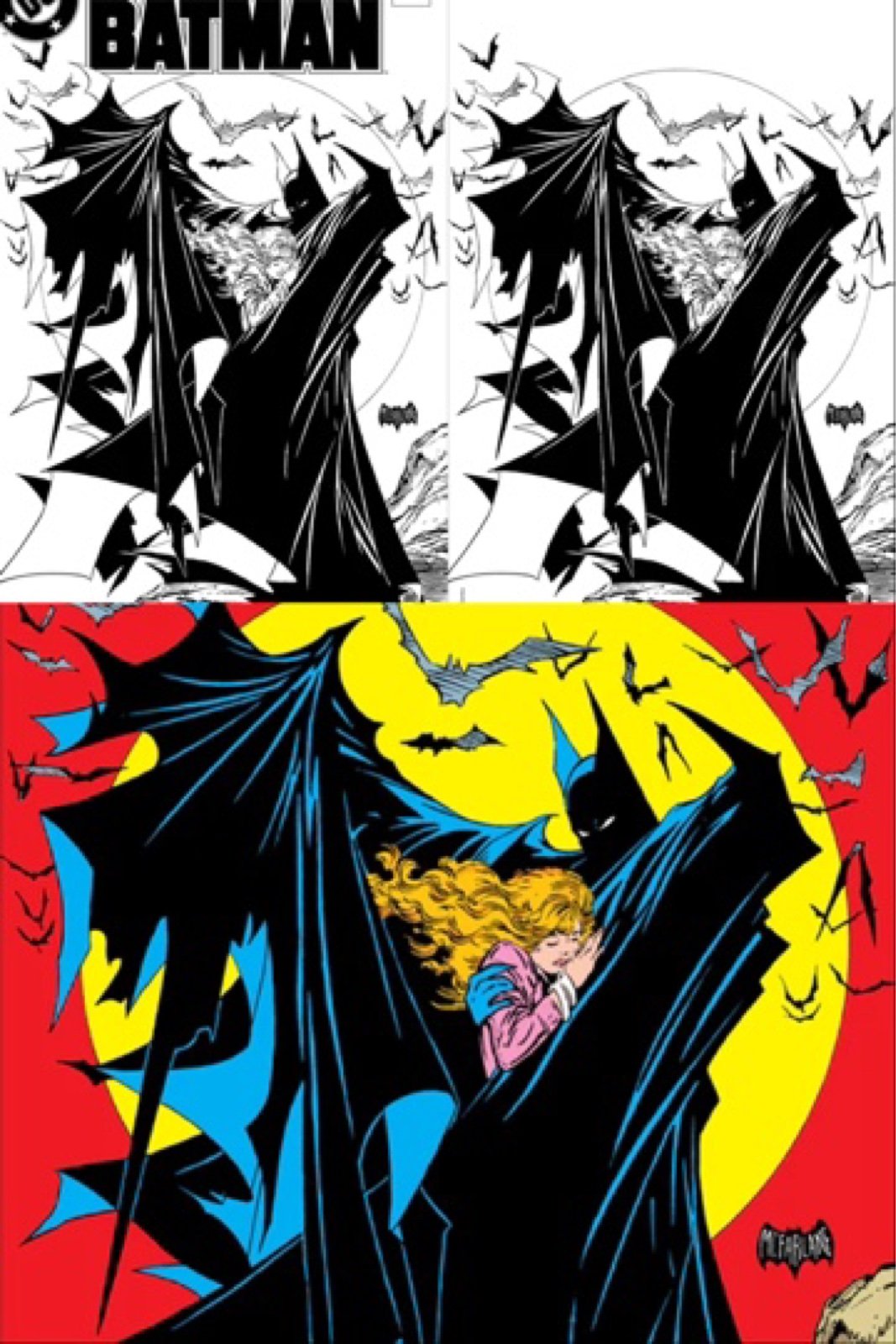Batman #423 - Todd McFarlane 2022 3 PACK Virgin Color - Virgin BW - BW Trade