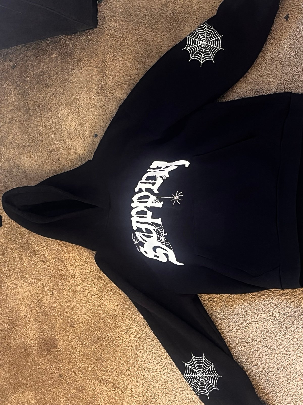Black pull over supply & demand hoodie