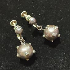Hubert Harmon Silver Spiked Atomic Sputnik Earrings Screw Back Mexico RARE!!!