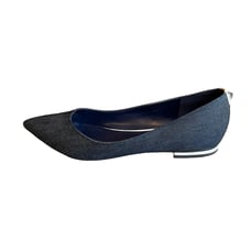 Marc Fisher Denim Pointed Toe Rock Stud Ballet Flats 6.5