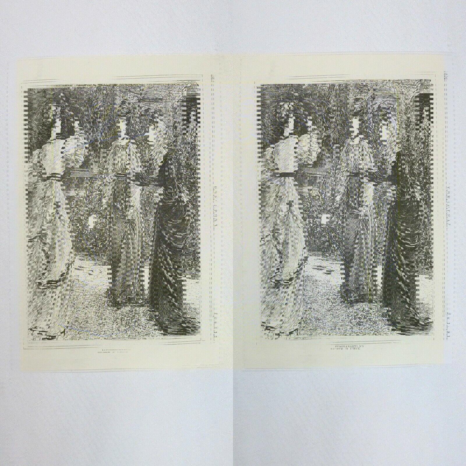 Antique 1871 Wood Engraving Print Battledore & Shuttlecock, Every Saturday Mag