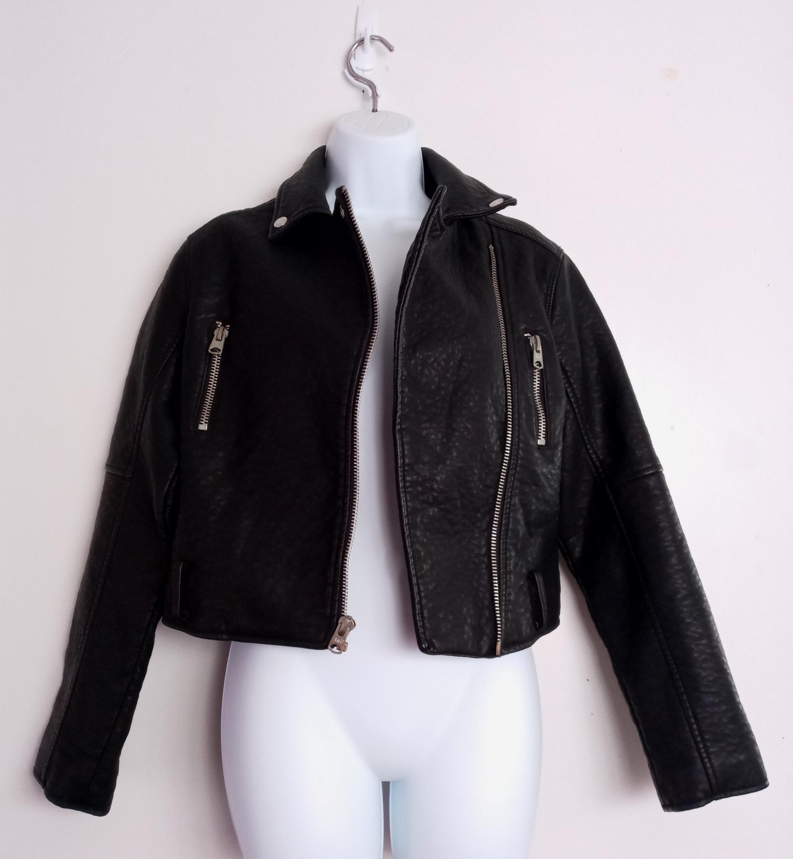Abercrombie & Fitch Black Faux Leather Moto Jacket