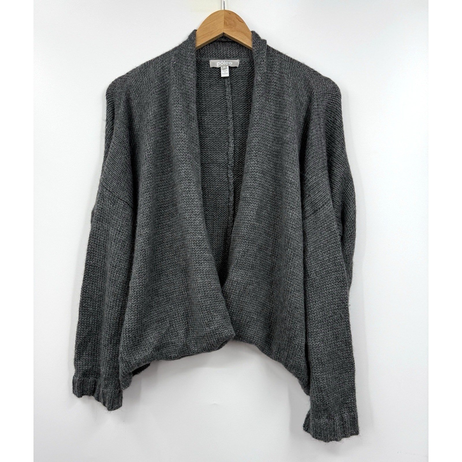 Poles Maison Montagut Gray Loose Boxy Fit Alpaca Silk Cardigan Size Medium