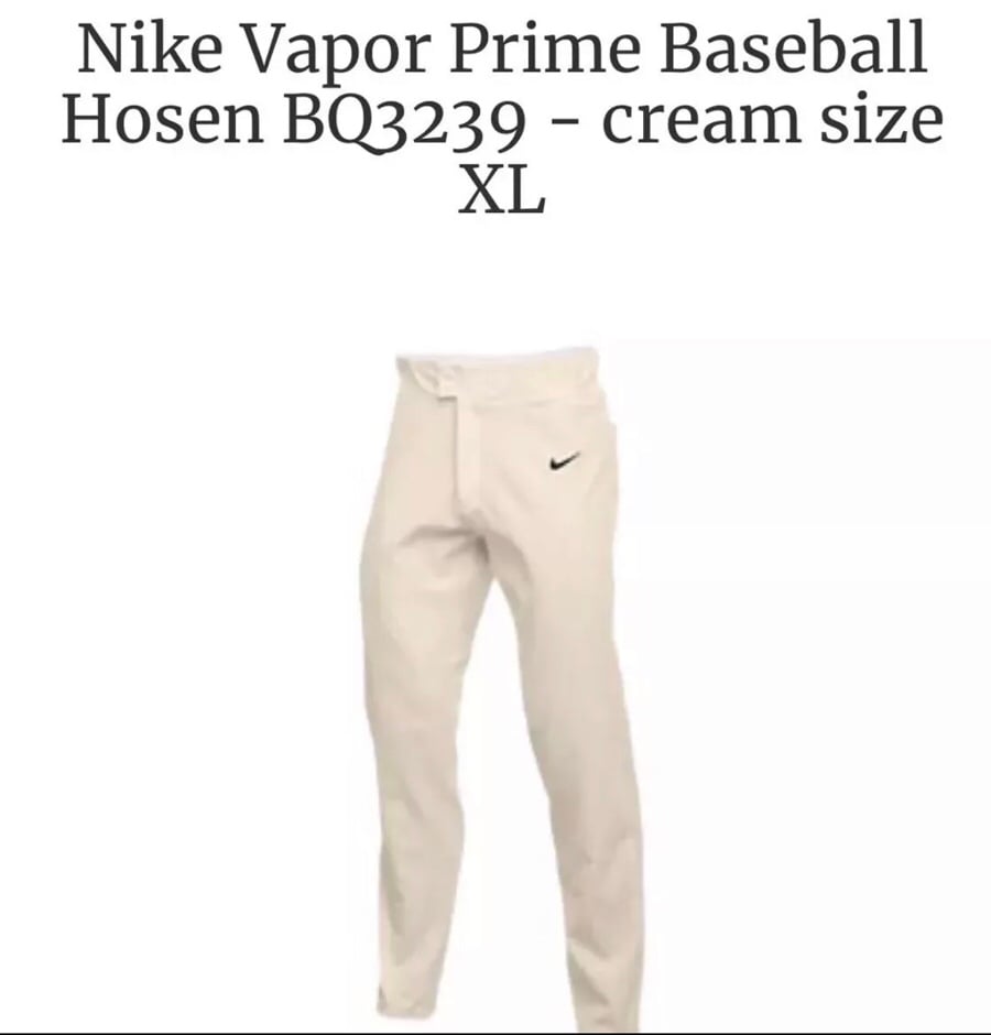 Nike Vapor Prime Baseball Pants “CREAM” BQ3239-120 Men’s Size XL NWT (80)