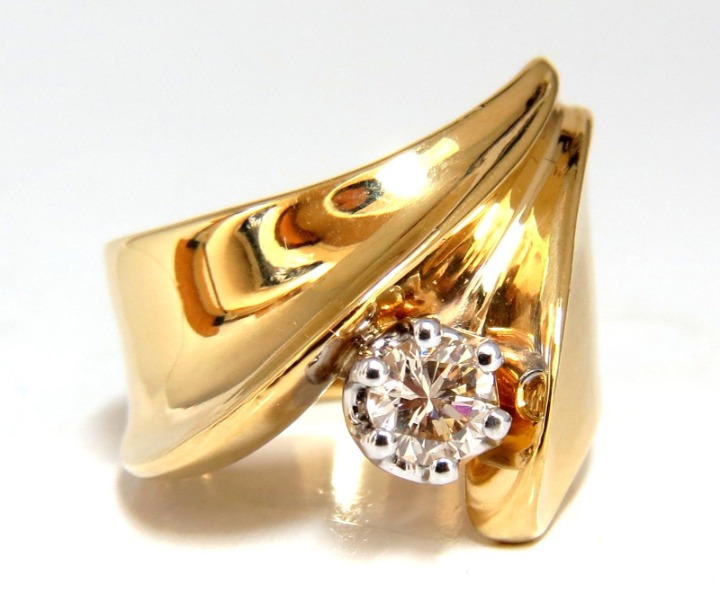 .53ct Natural Fancy Light Brown Diamond ring 14kt Bypass Deco