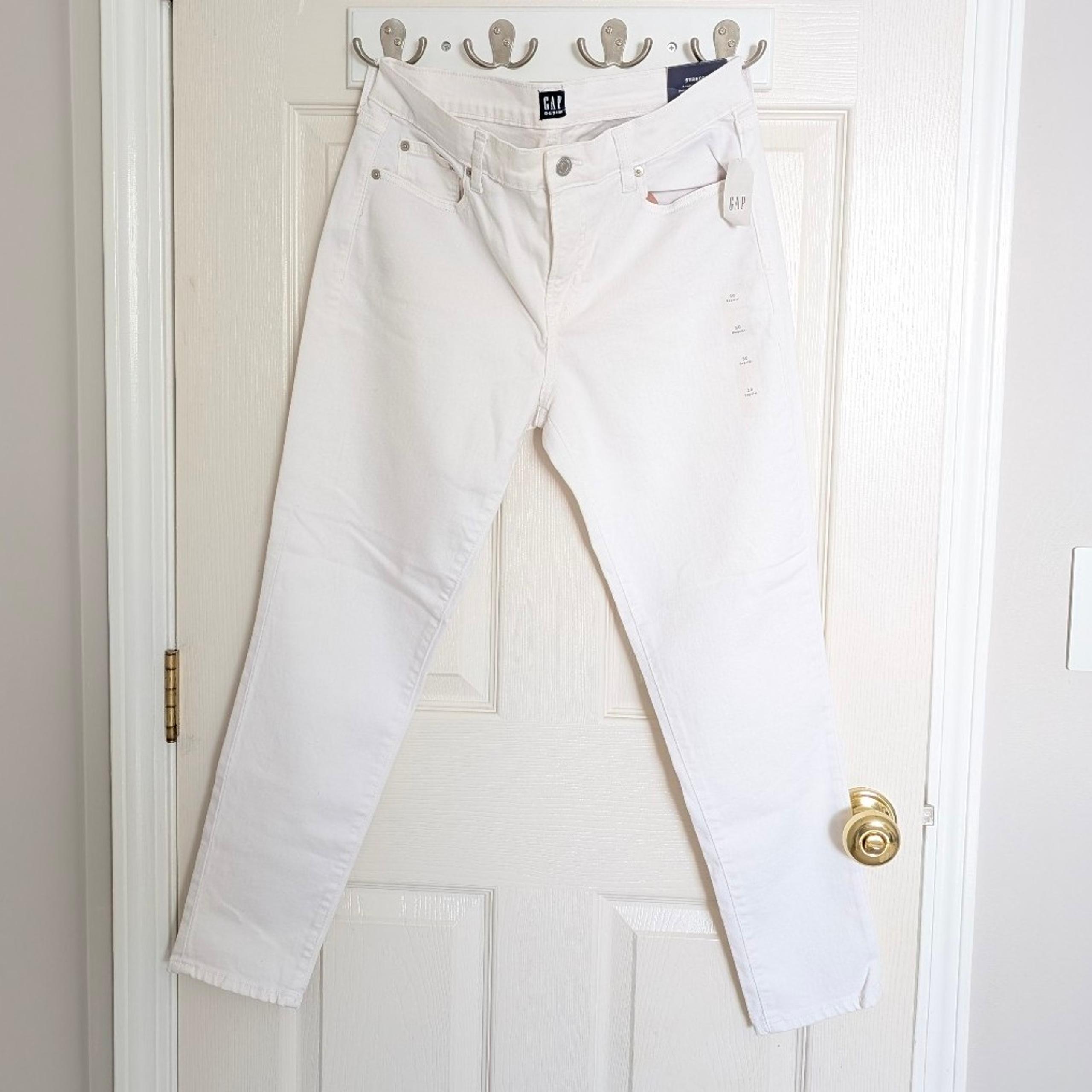 NWT Gap True Skinny White Ankle Jeans Mid-Rise Stretch Women's Size 30 Regular