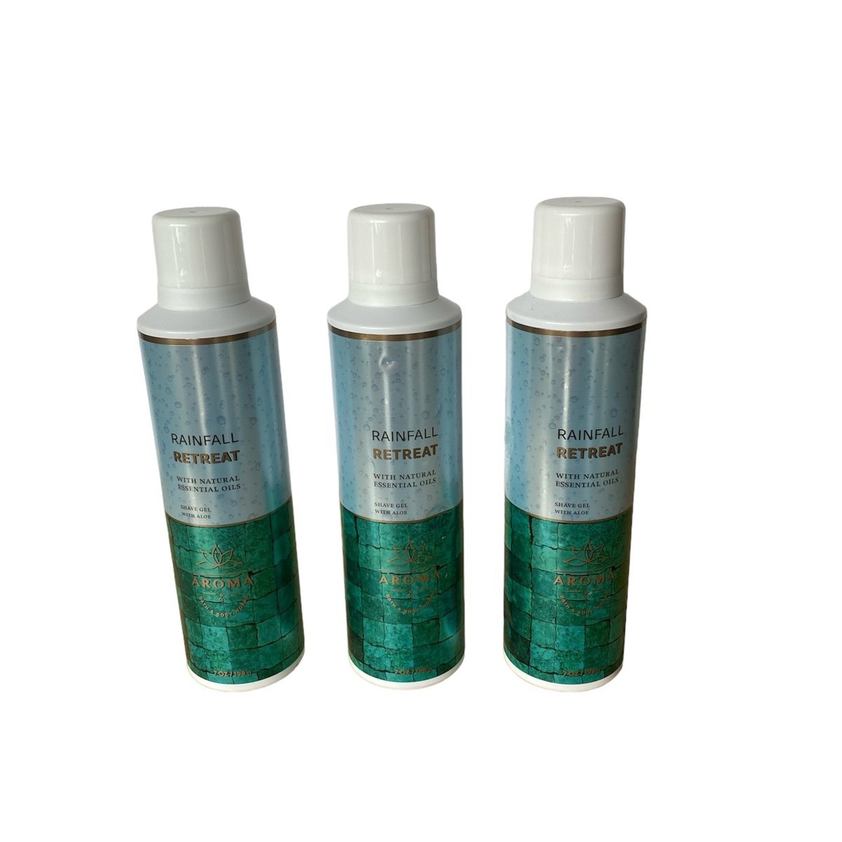 Bath & Body Works Rainfall Retreat Shave Gel With Aloe Full Size 7 Oz x3