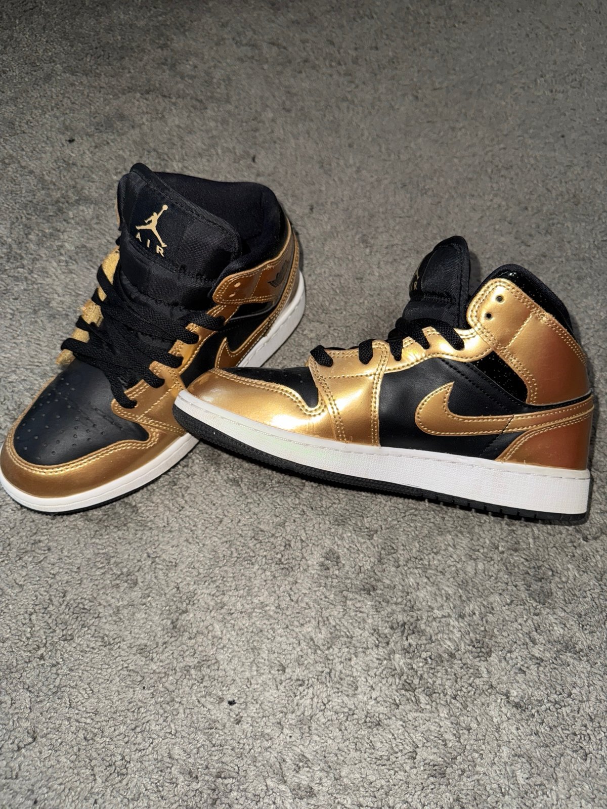 Boys Gold Jordans