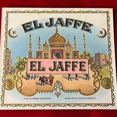 Antique Ephemera”EL JAFFE” Outer Arabic Building Cigar Label Baum-JAFFE Co.