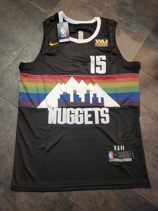 Nikola Jokic Denver Nuggets Black City Finals Patch Jersey #15 Size Small