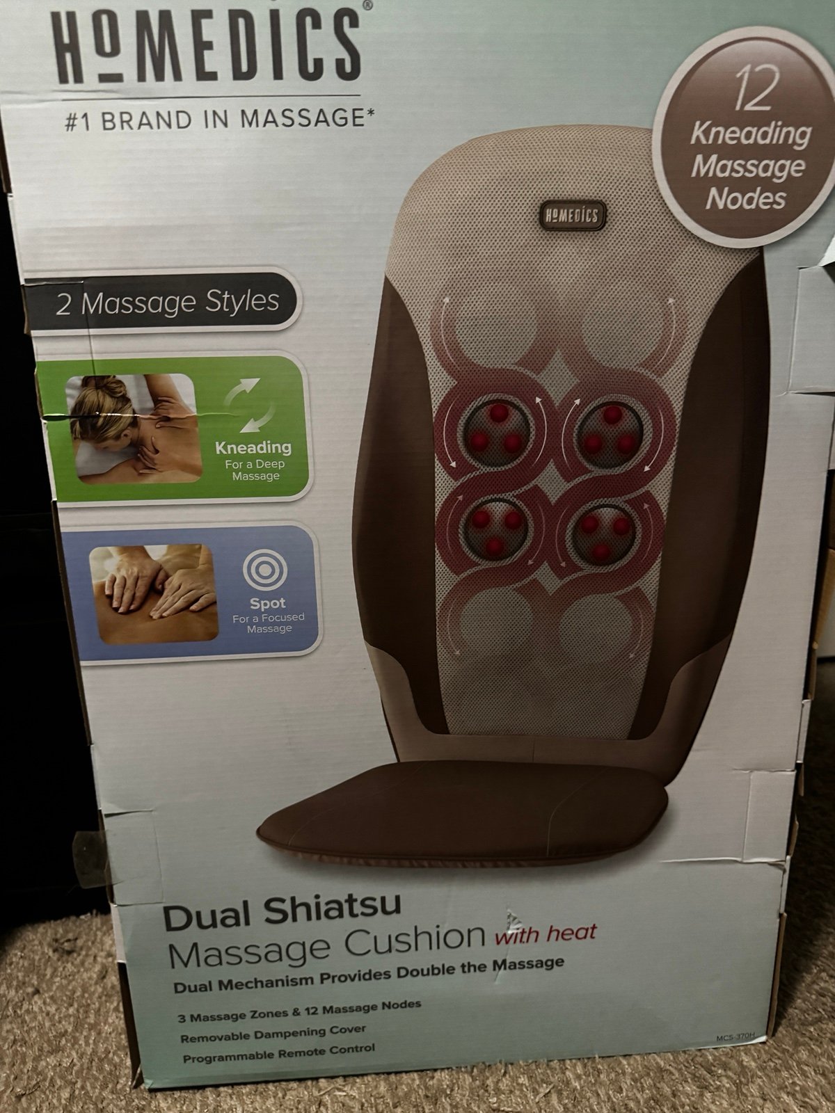 Homedics Dual Shiatsu Massage Cushion with Heat