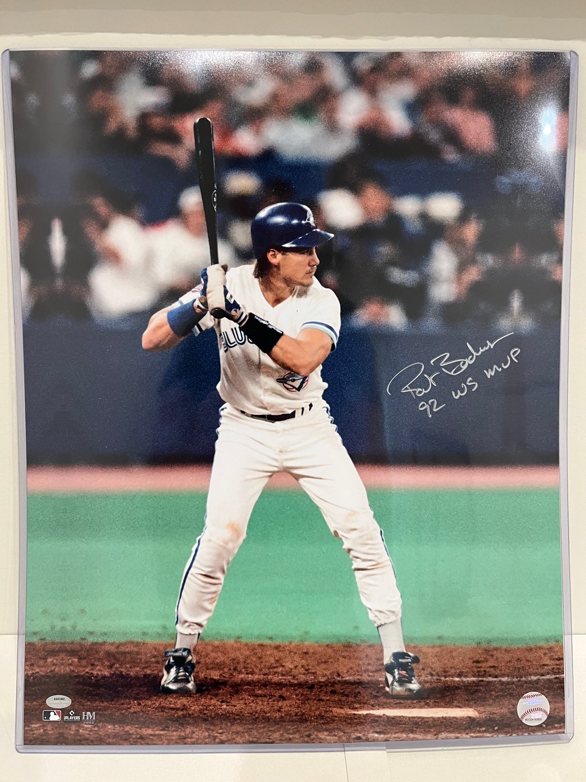 Pat Borders Signed Blue Jays World Series 16x20 Photo w/92 WS MVP - (SS COA)