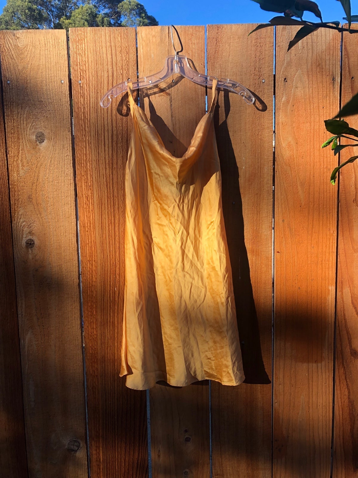 Gold Silk Slip Dress