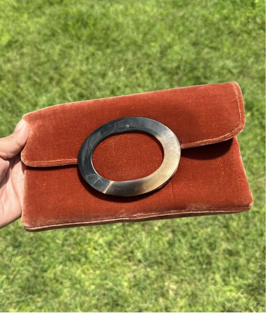 Vintage 60's 70’s Clutch Purse Burnt Orange Purse VTG Retro Lucite