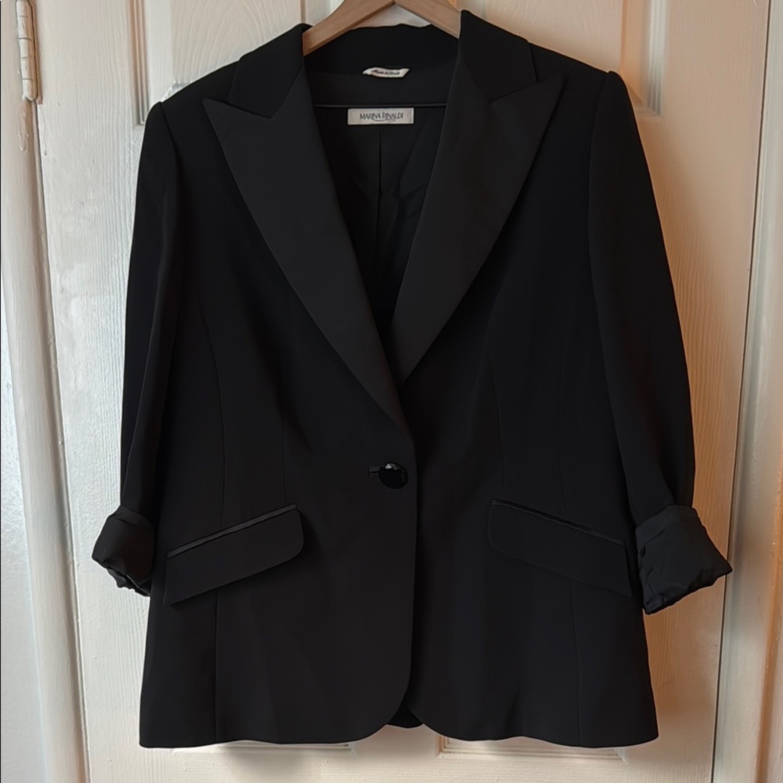 Marina Rinaldi Triacetate Black Blazer Jacket size 25/US 16