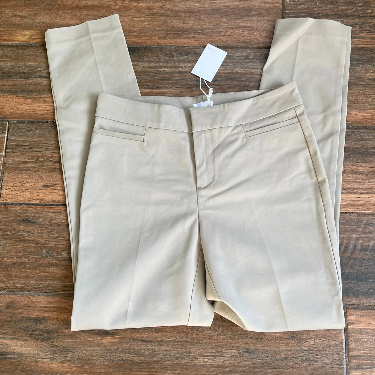 NWT Ecru Madison Slim Leg Trouser