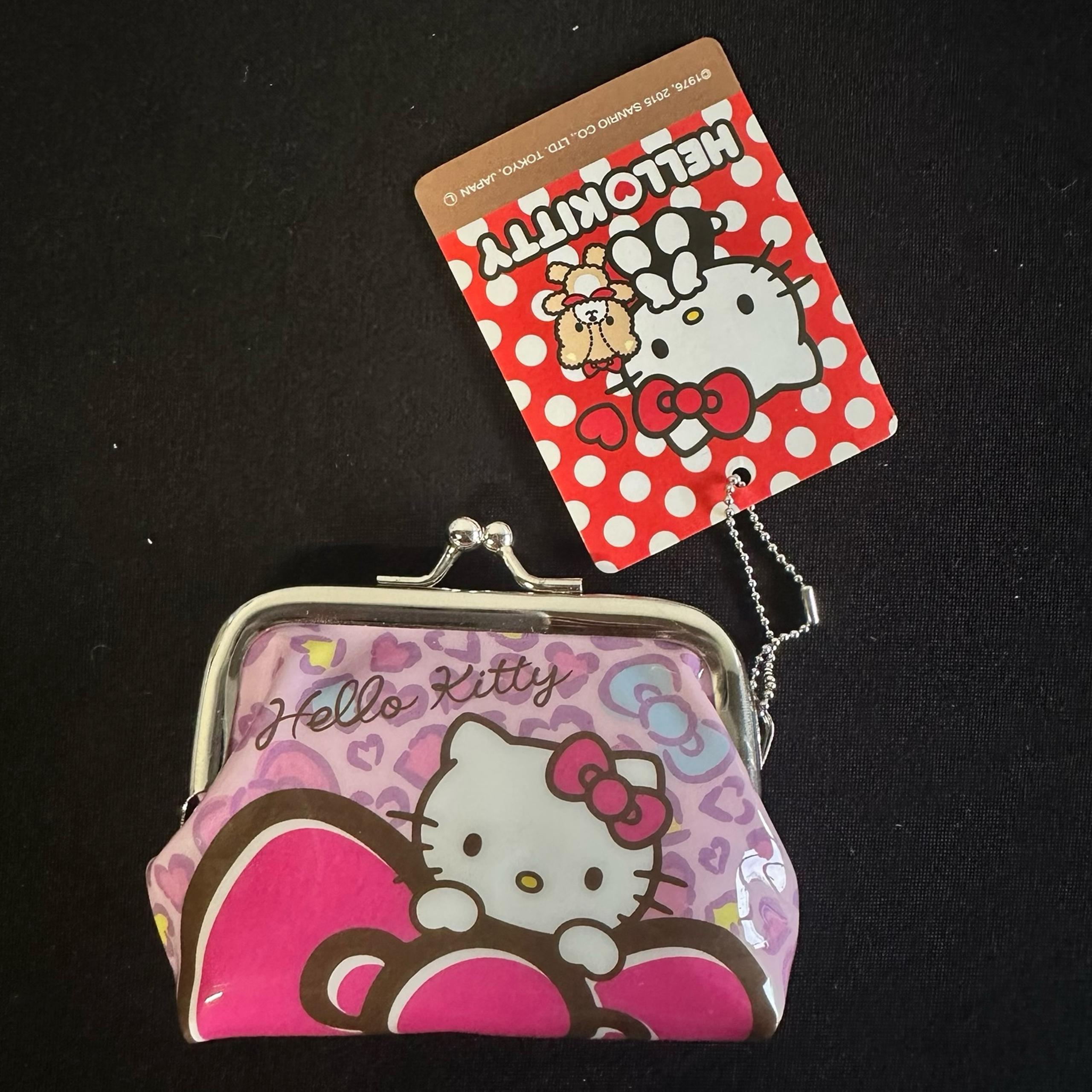 US seller Sanrio Hello Kitty Coin Purse 2015 Rare Pink Heart Pattern Japan