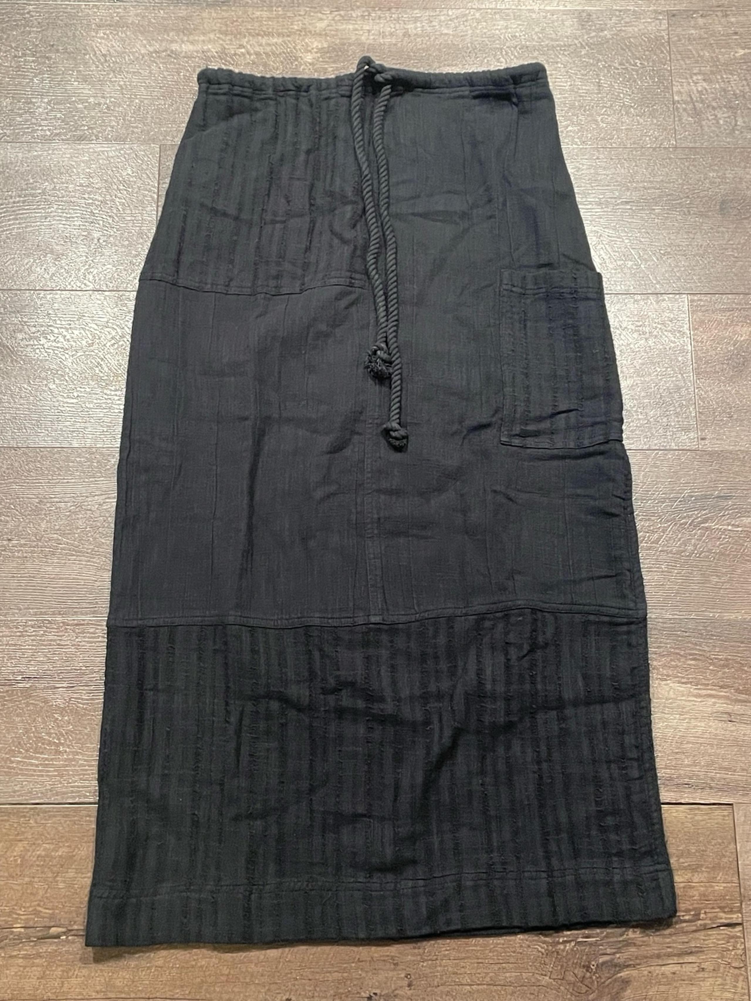 Free People Women’s Black Cotton Gauze Rope Tie Maxi Cargo Skirt Size S NWT