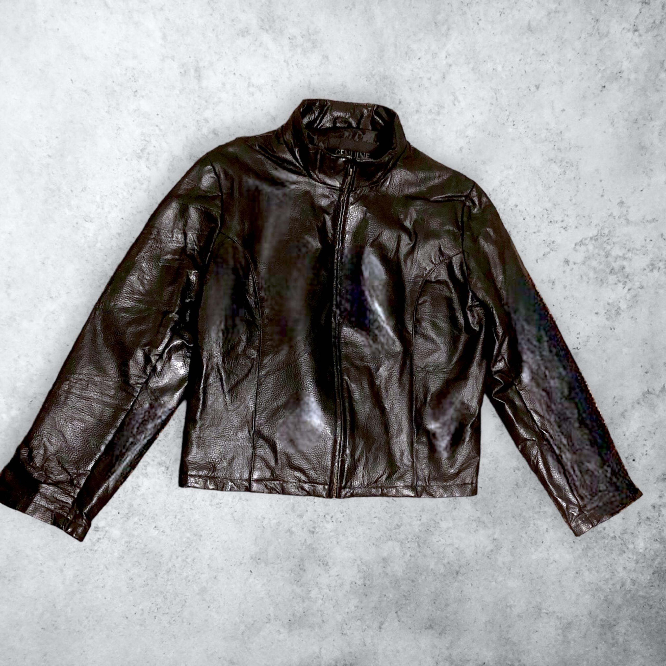 Men's Leather Motorcycle Jacket XL