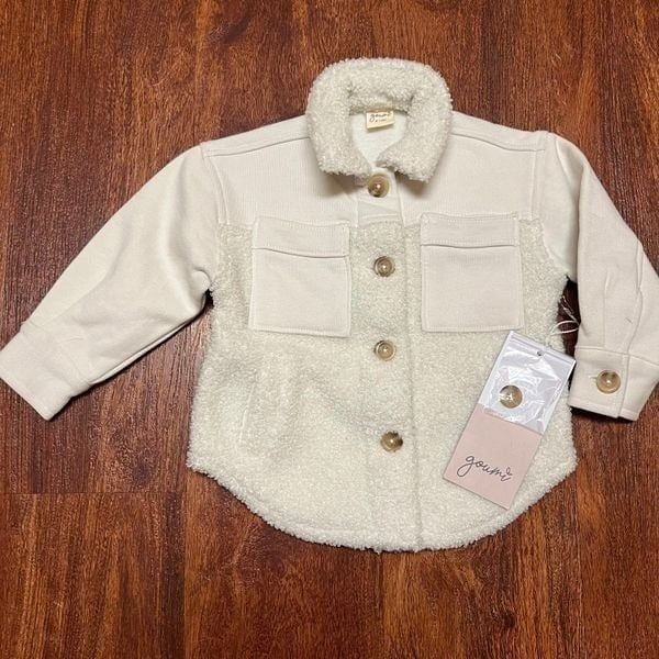 NEW Goumi Kids Alabaster Sherpa Farm Jacket SZ 6-12 mo White Coat