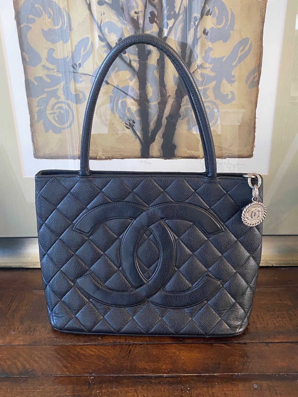 Chanel Medallion Tote bag Black Caviar Skin
